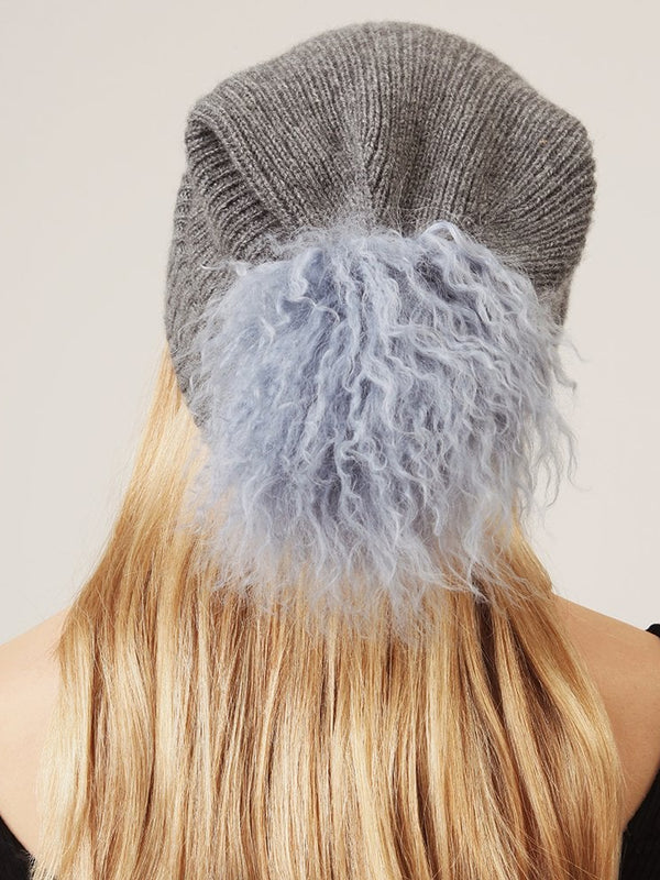 Bonnie Blue Cashmere Pom Pom Beanie Hat