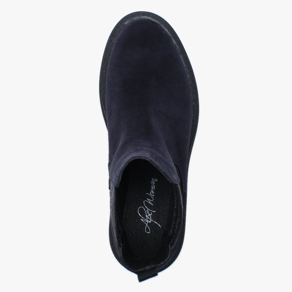 Almosa Navy Suede Chunky Chelsea Boots