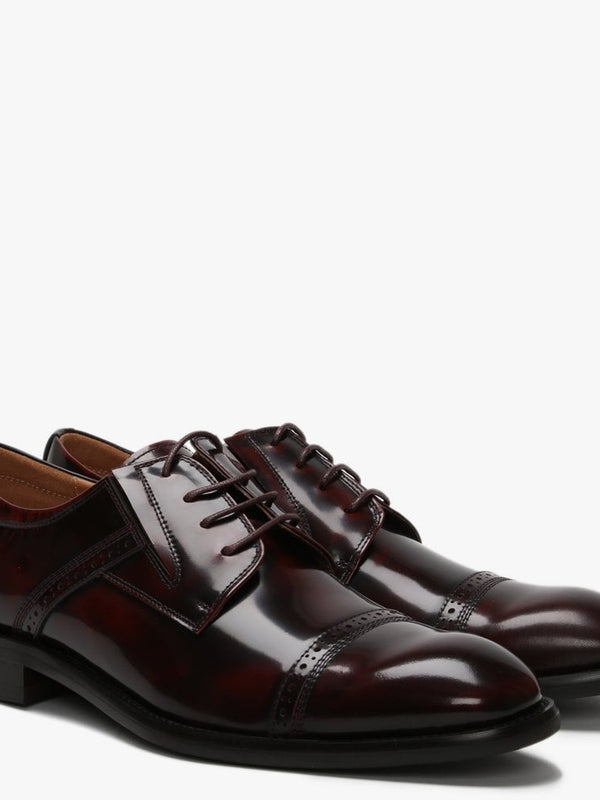 Xlol Burgundy Patent Leather Lace Up Brogues