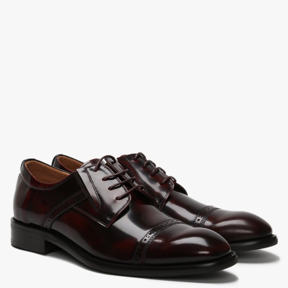 Xlol Burgundy Patent Leather Lace Up Brogues