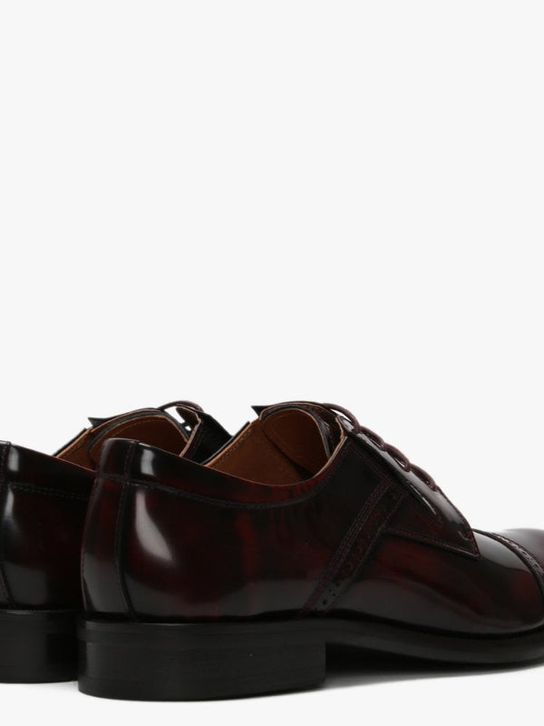 Xlol Burgundy Patent Leather Lace Up Brogues