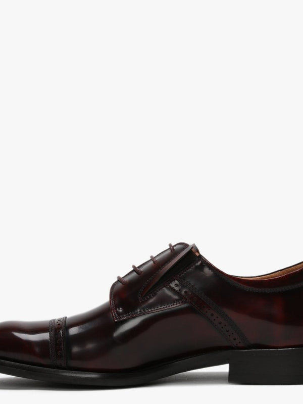 Xlol Burgundy Patent Leather Lace Up Brogues