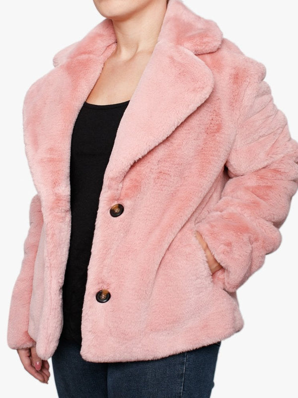 Login Pink Faux Fur Jacket