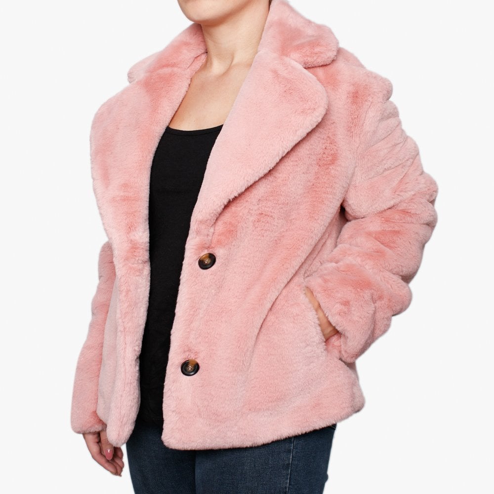 Login Pink Faux Fur Jacket