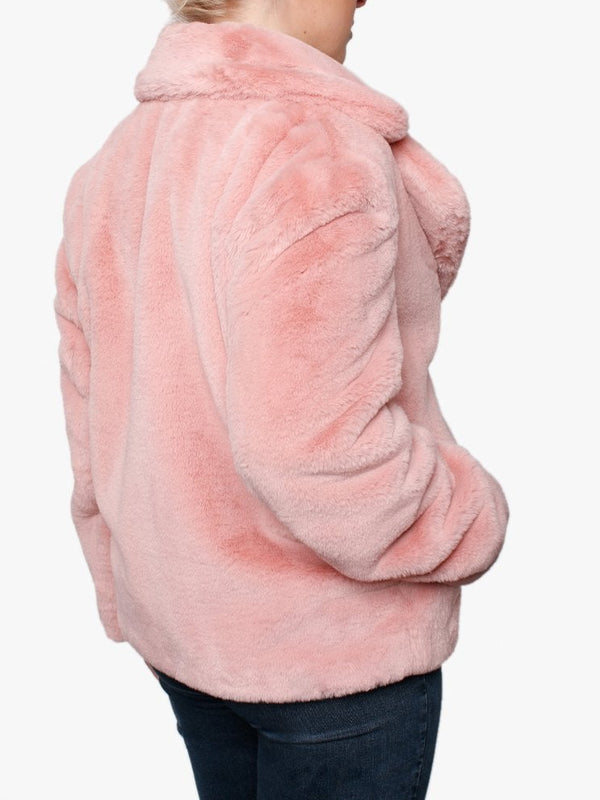 Login Pink Faux Fur Jacket