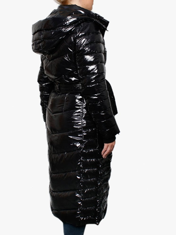 Leane Black Padded Longline Coat