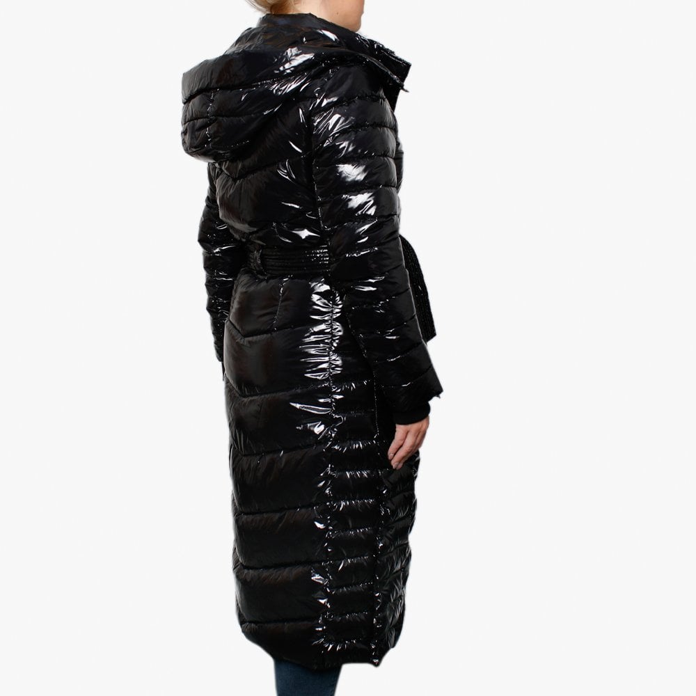 Leane Black Padded Longline Coat