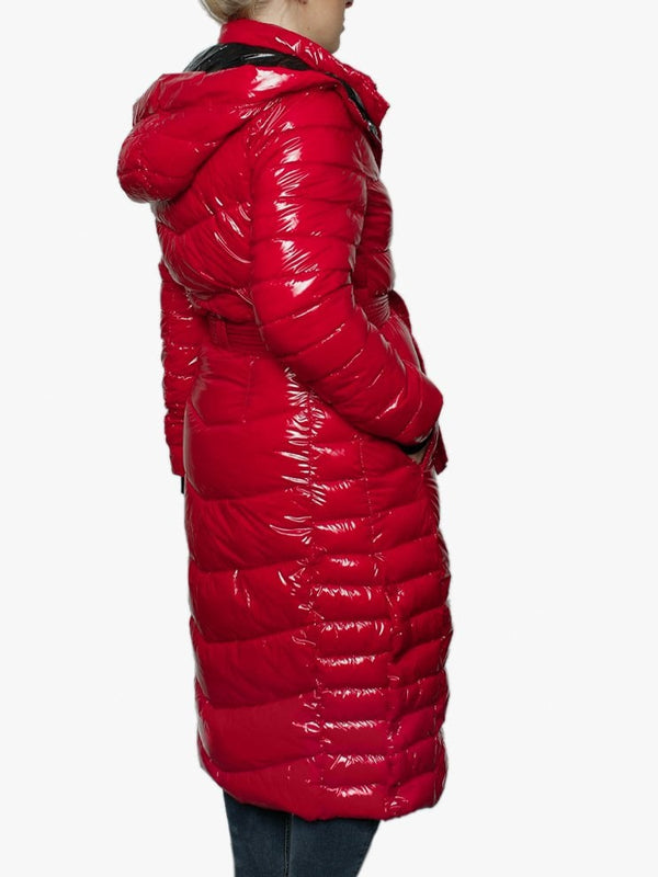 Leane Red Padded Longline Coat