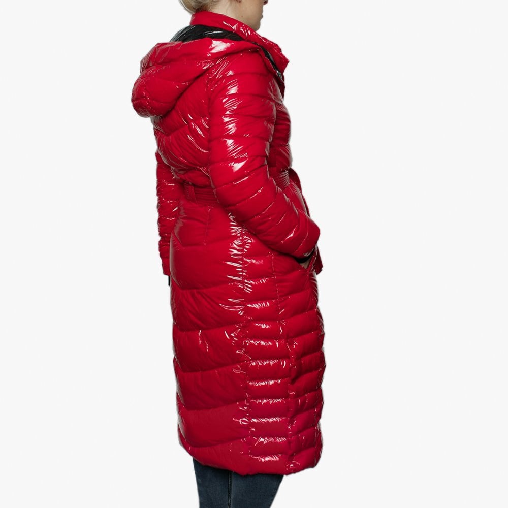 Leane Red Padded Longline Coat