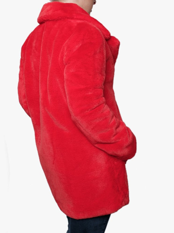 User Red Faux Fur Jacket