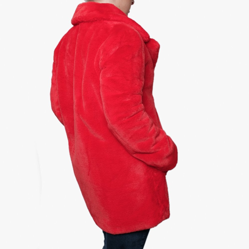 User Red Faux Fur Jacket