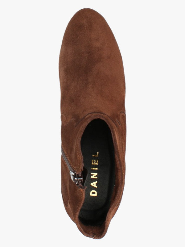 Barara Tan Suede Western Ankle Boots