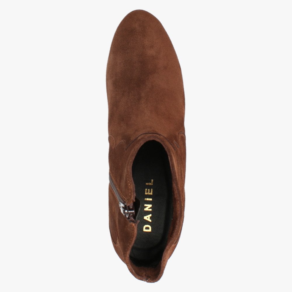 Barara Tan Suede Western Ankle Boots