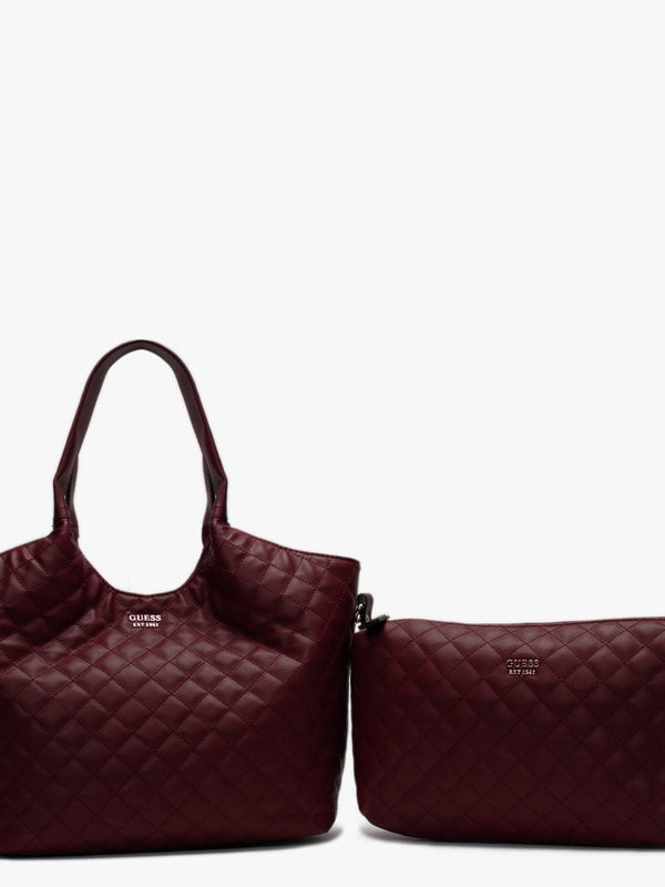 Miriam Quilted Merlot Shopper Bag