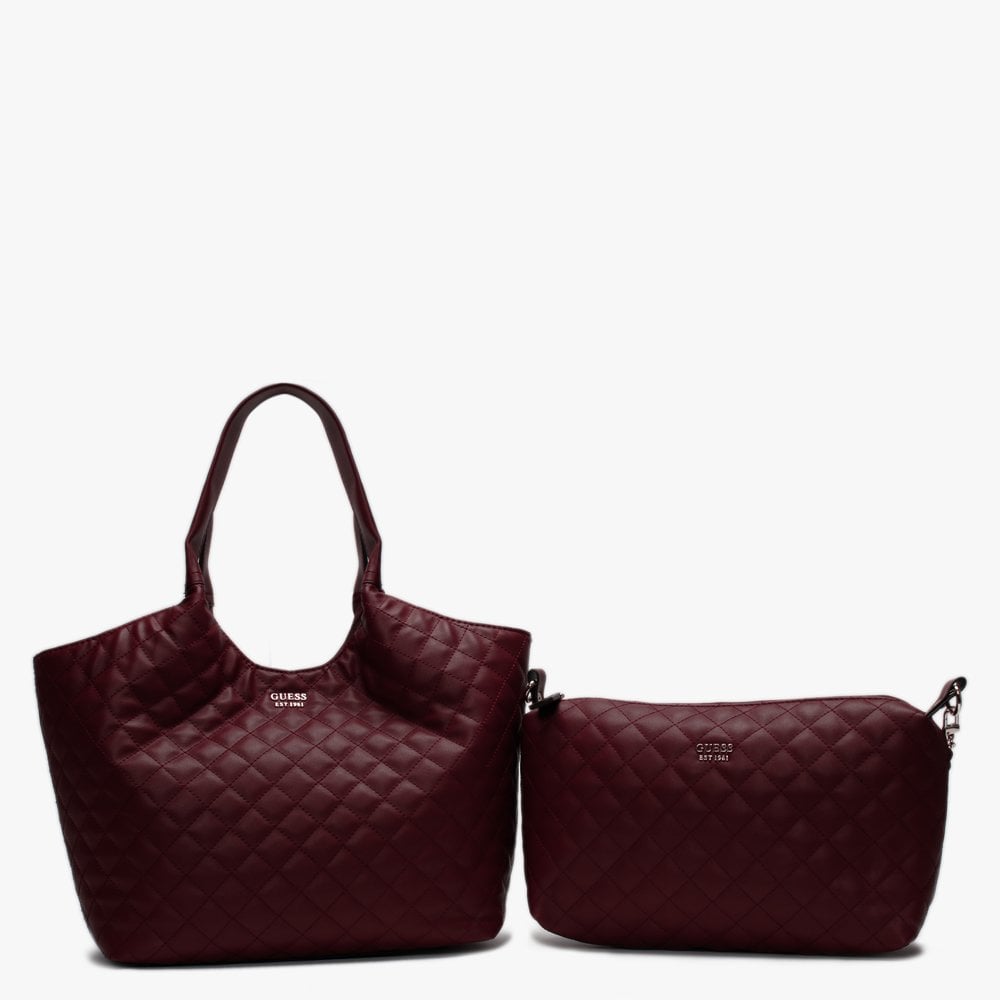 Miriam Quilted Merlot Shopper Bag