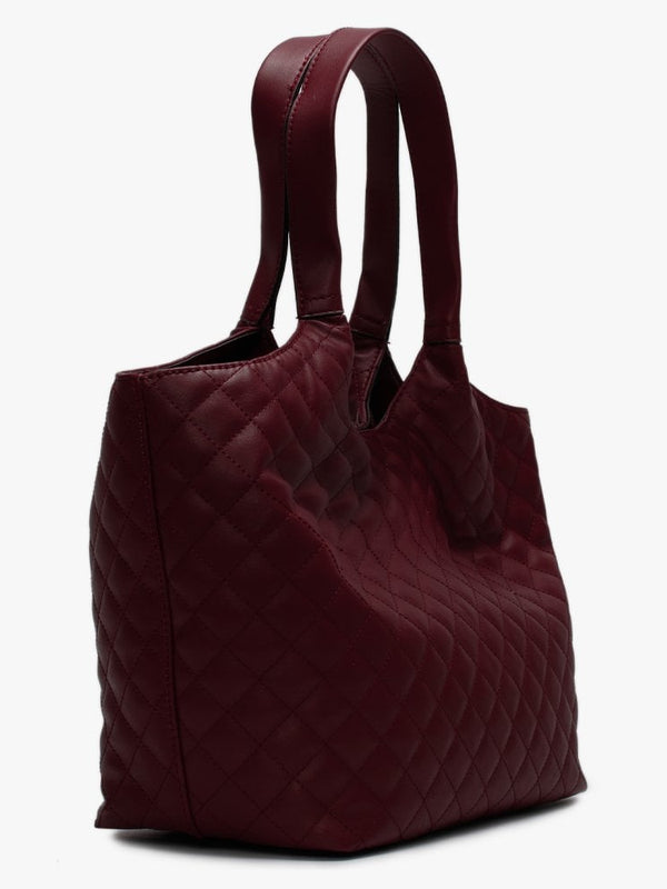 Miriam Quilted Merlot Shopper Bag