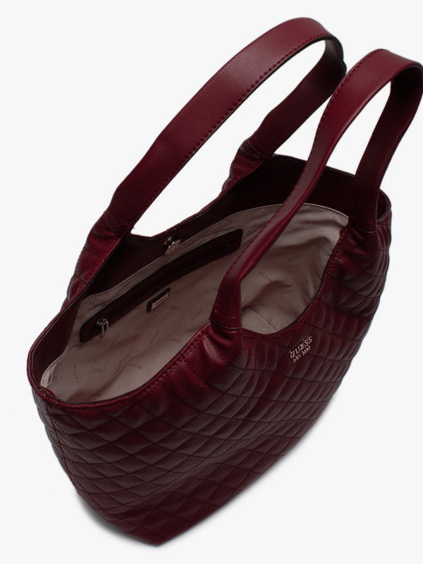 Miriam Quilted Merlot Shopper Bag