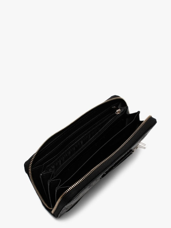Large Janelle SLG Black Wristlet Zip Around Wallet