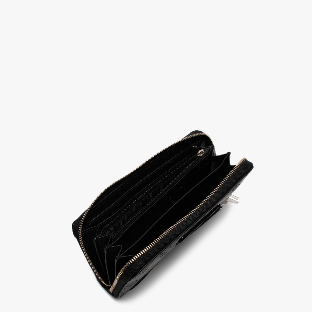 Large Janelle SLG Black Wristlet Zip Around Wallet
