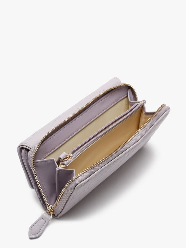 Rapunzel Quilted Lilac Zip Around Wallet