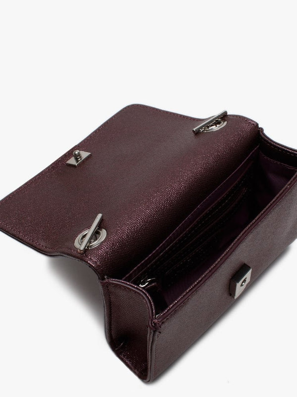 Marilyn Bordeaux Metallic Shimmer Shoulder Bag