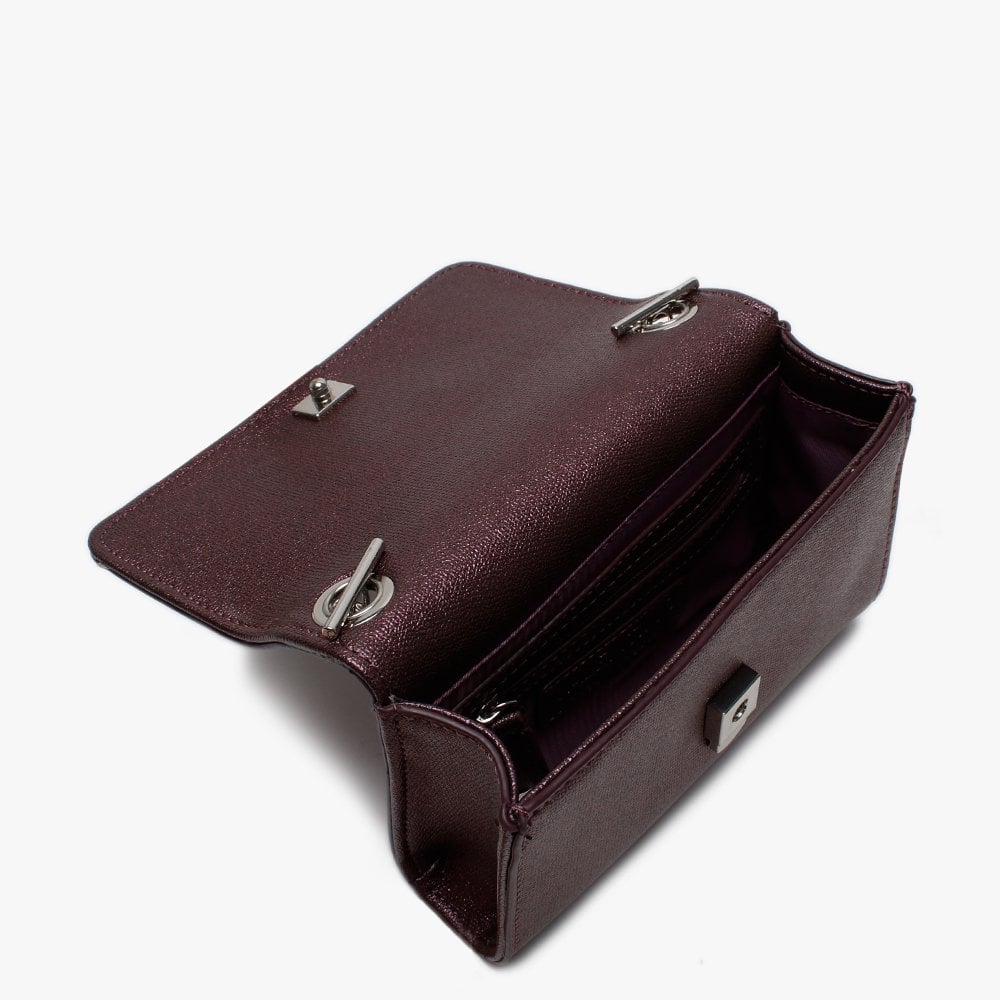Marilyn Bordeaux Metallic Shimmer Shoulder Bag