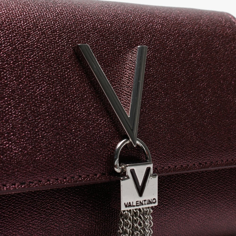 Marilyn Bordeaux Metallic Shimmer Shoulder Bag