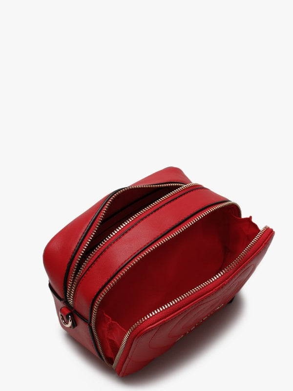 Fiona Rosso Quilted Heart Camera Bag