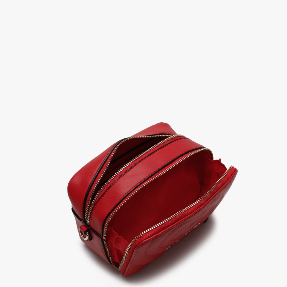 Fiona Rosso Quilted Heart Camera Bag