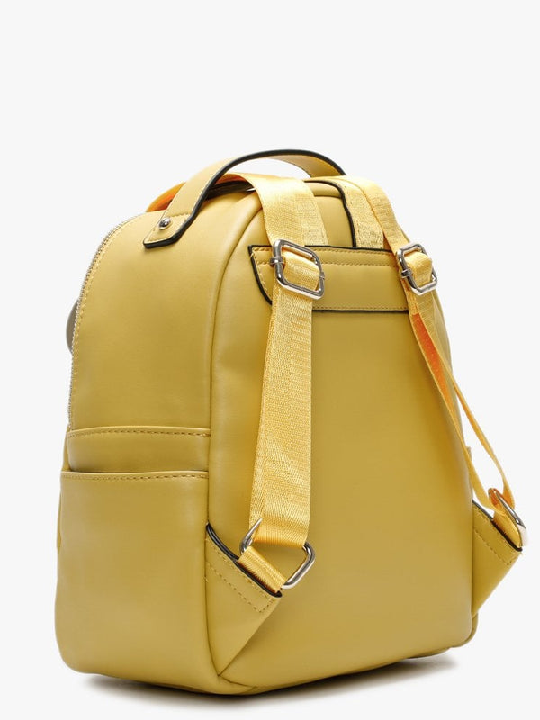 Fiona Yellow Quilted Heart Backpack