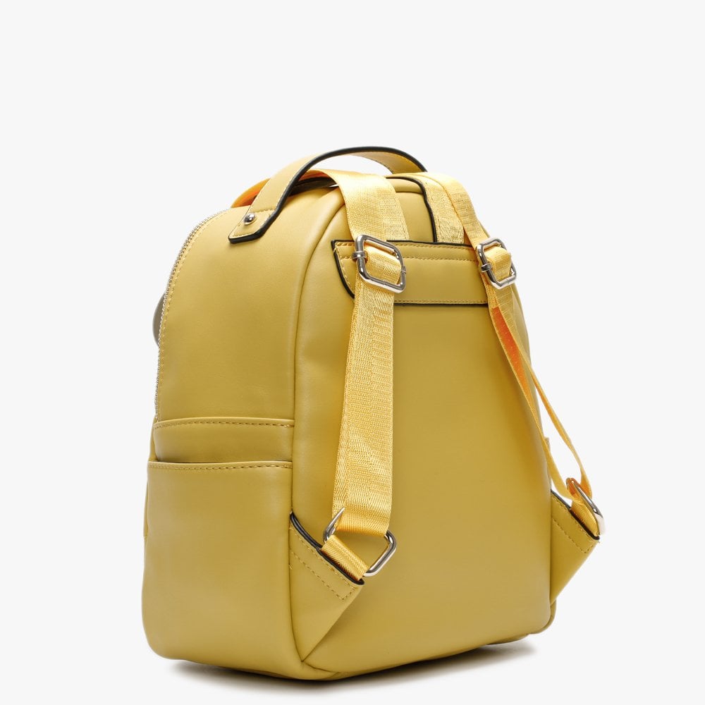 Fiona Yellow Quilted Heart Backpack