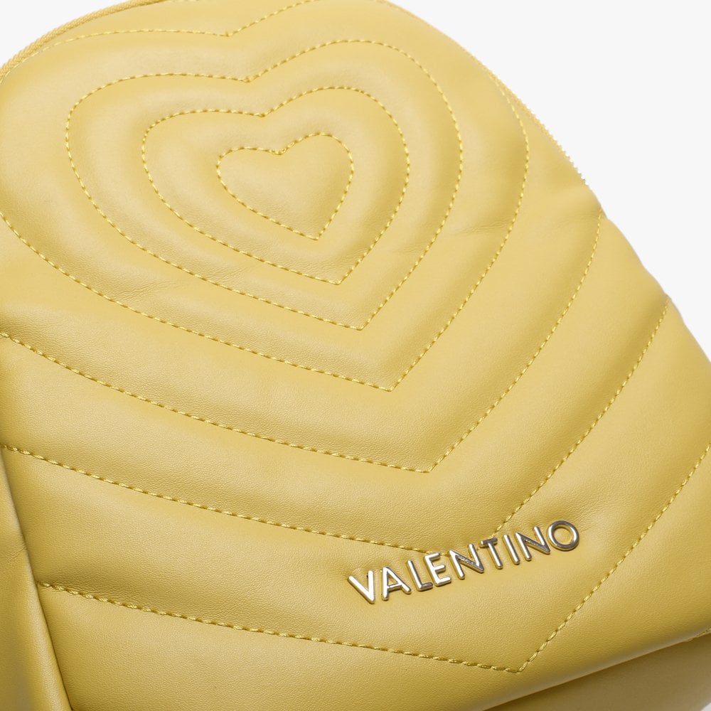 Fiona Yellow Quilted Heart Backpack