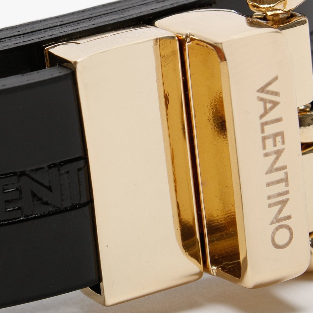 Emma Black Patent Logo Belt