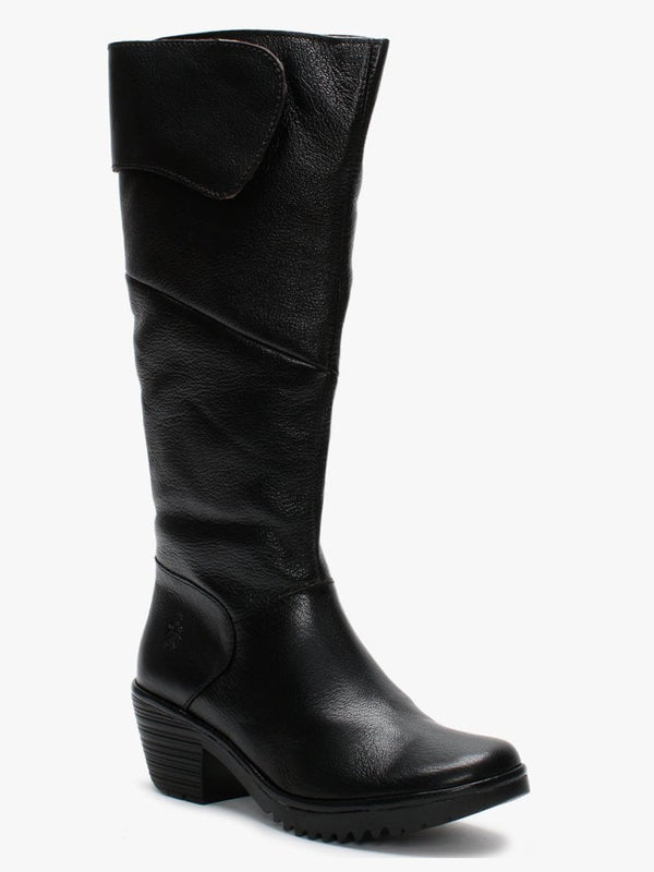 Wule 132 Black Leather Knee Boots