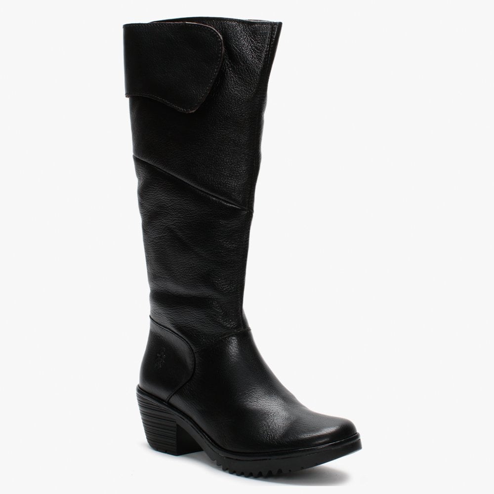 Wule 132 Black Leather Knee Boots