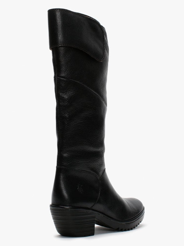 Wule 132 Black Leather Knee Boots