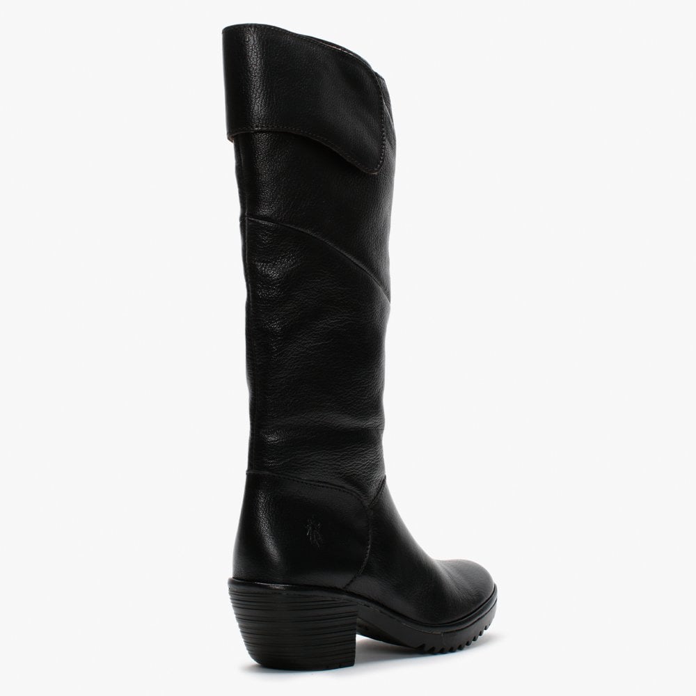 Wule 132 Black Leather Knee Boots