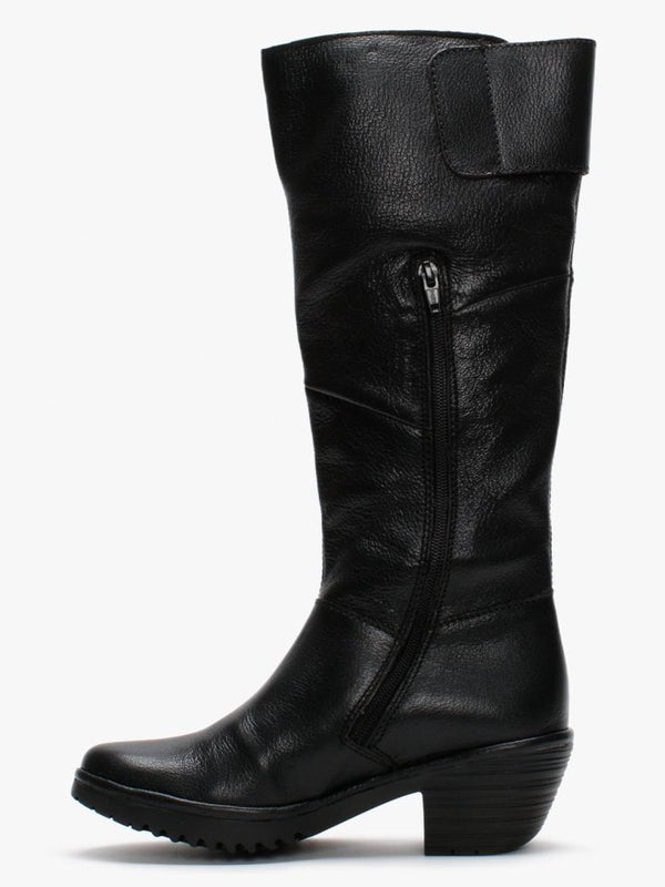 Wule 132 Black Leather Knee Boots