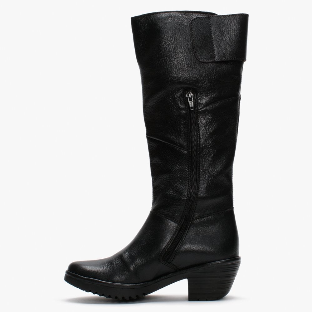 Wule 132 Black Leather Knee Boots