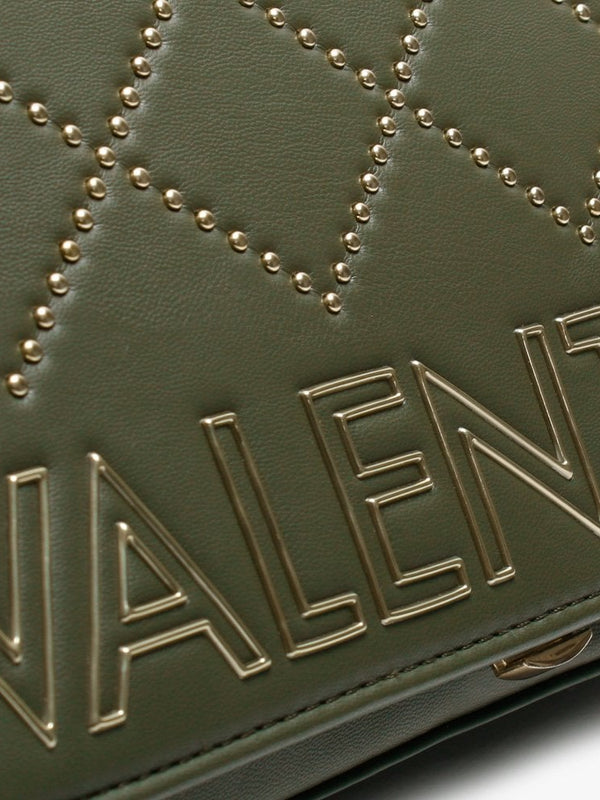 Mandolino Khaki Studded Fold Over Cross-Body Bag