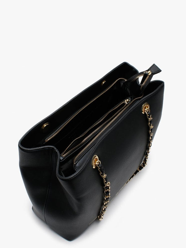 Jingle Black Chain Handle Tote Bag