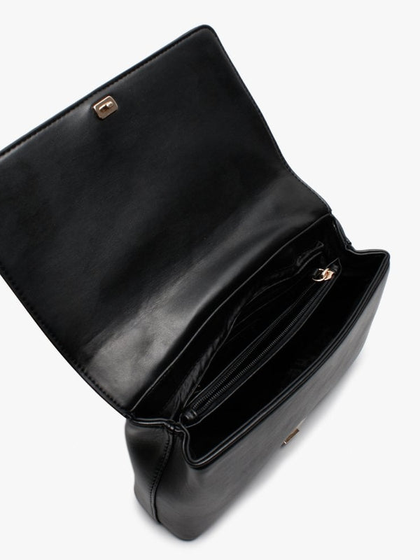 Mandolino Black Studded Foldover Cross-Body Bag