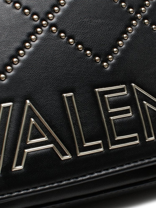 Mandolino Black Studded Foldover Cross-Body Bag