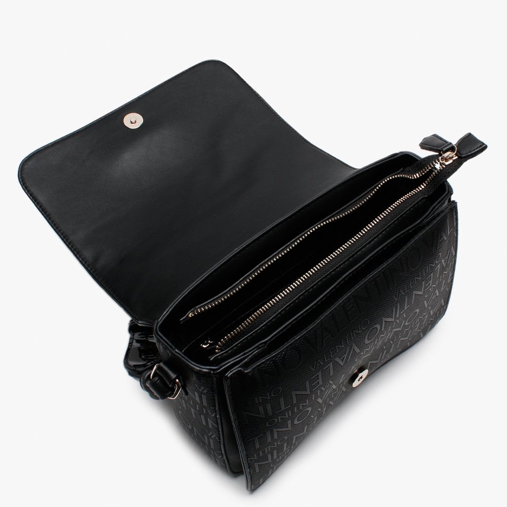 Dory Black Repeat Logo Cross-Body Bag