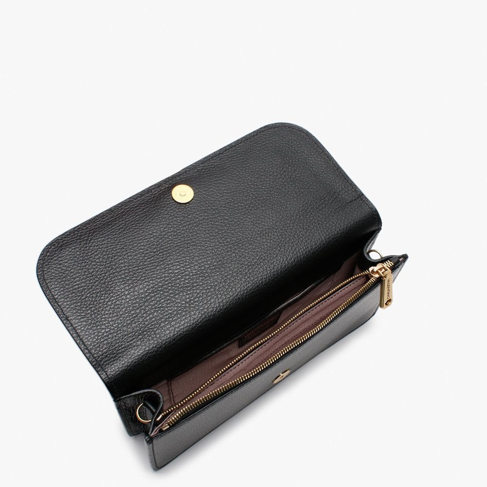 Malawi Black Grainy Leather Satchel Bag
