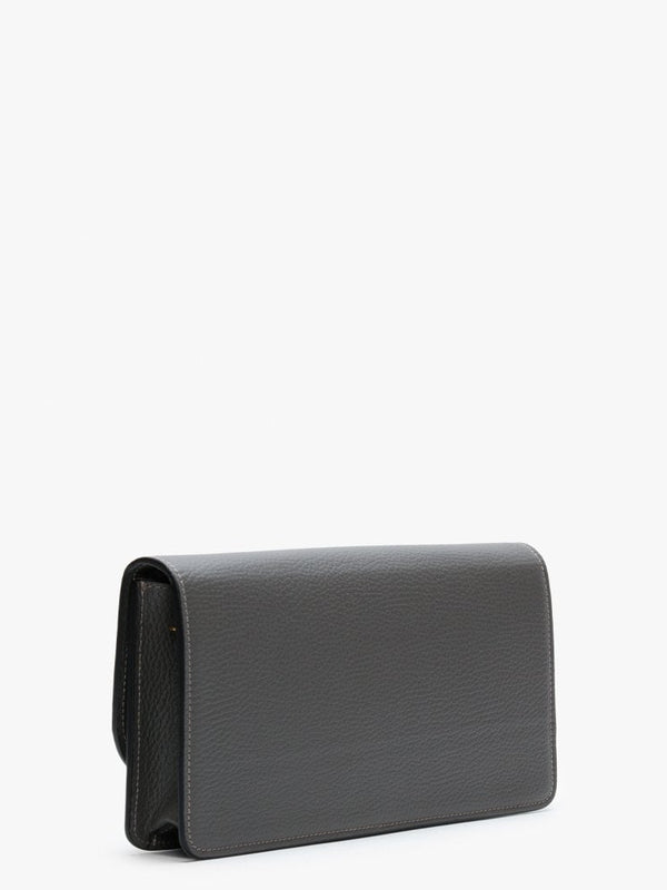 Malawi Grey Grainy Leather Satchel Bag