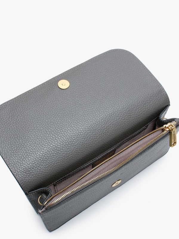 Malawi Grey Grainy Leather Satchel Bag