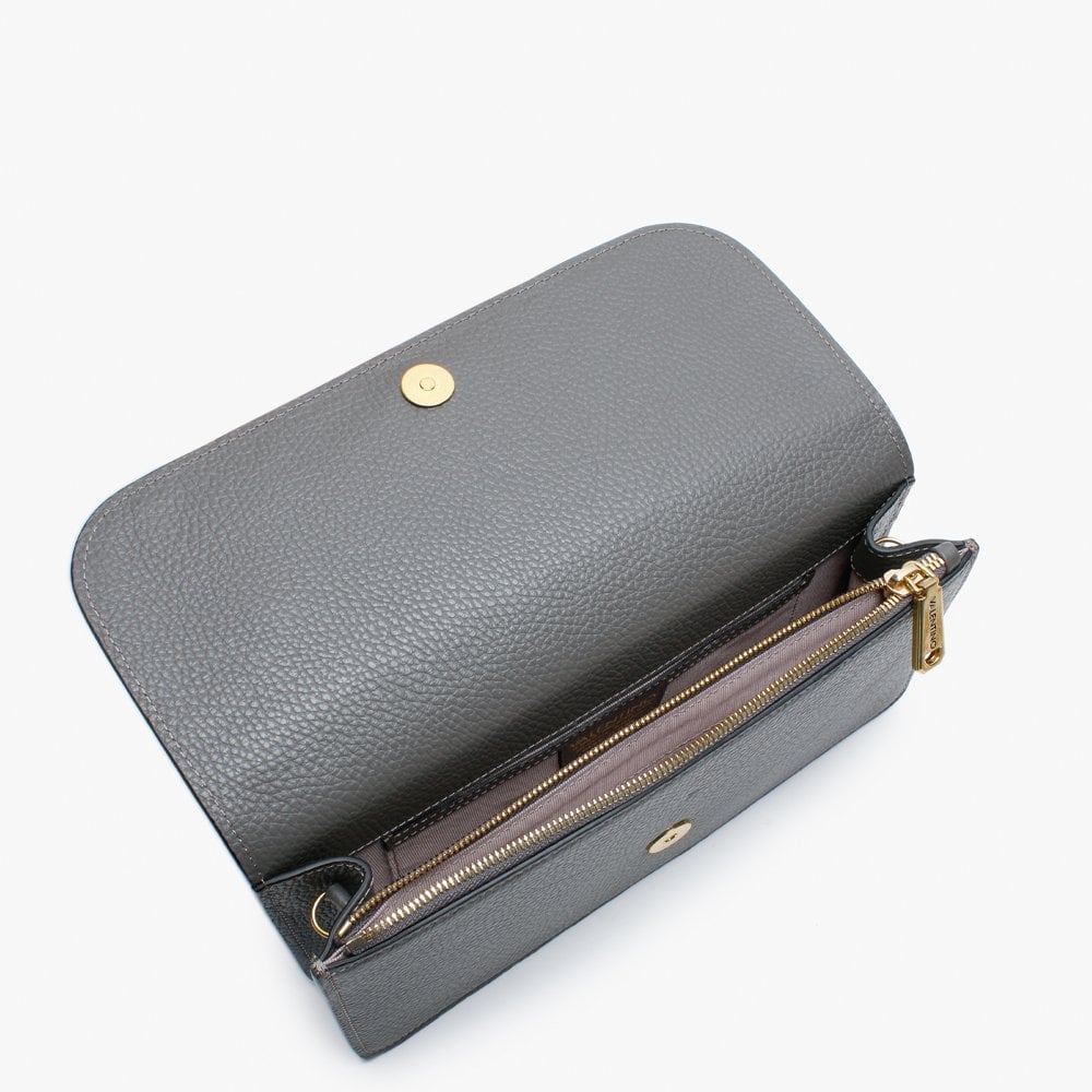 Malawi Grey Grainy Leather Satchel Bag
