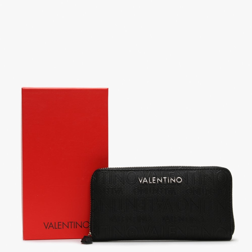 Dory Black Repeat Logo Zip Around Wallet
