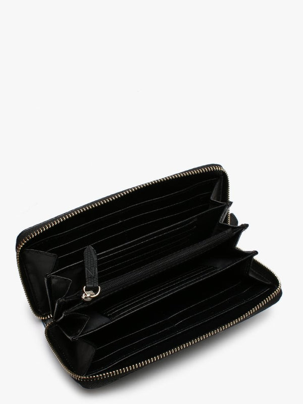 Dory Black Repeat Logo Zip Around Wallet